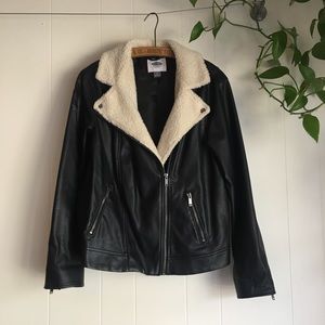 Old Navy Sherpa Leather Jacket